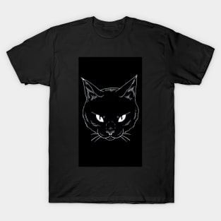 The black cat's mysterious gaze T-Shirt